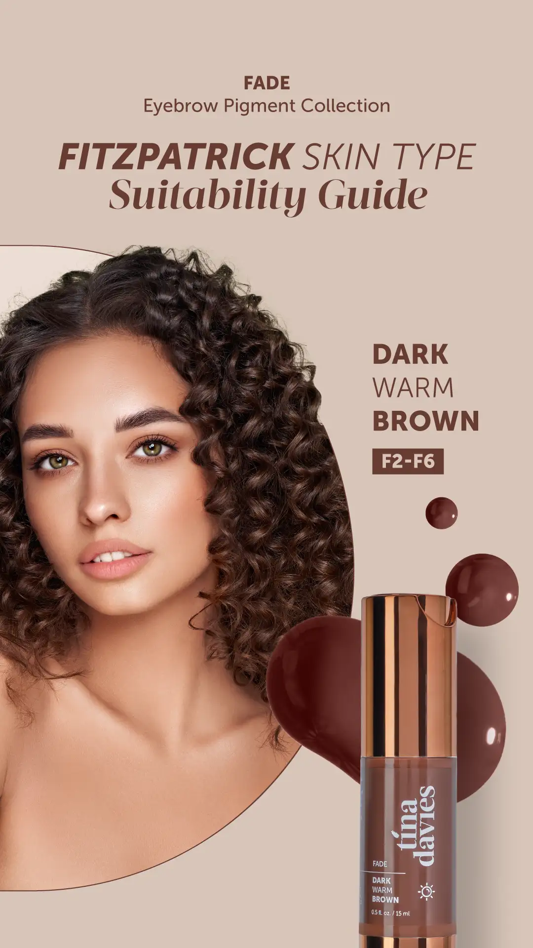 dark warm brown fitz suitability guide mini - PmuBox.bg - снимка Пигменти за вежди Fade Тъмно топло кафяво - Image 2