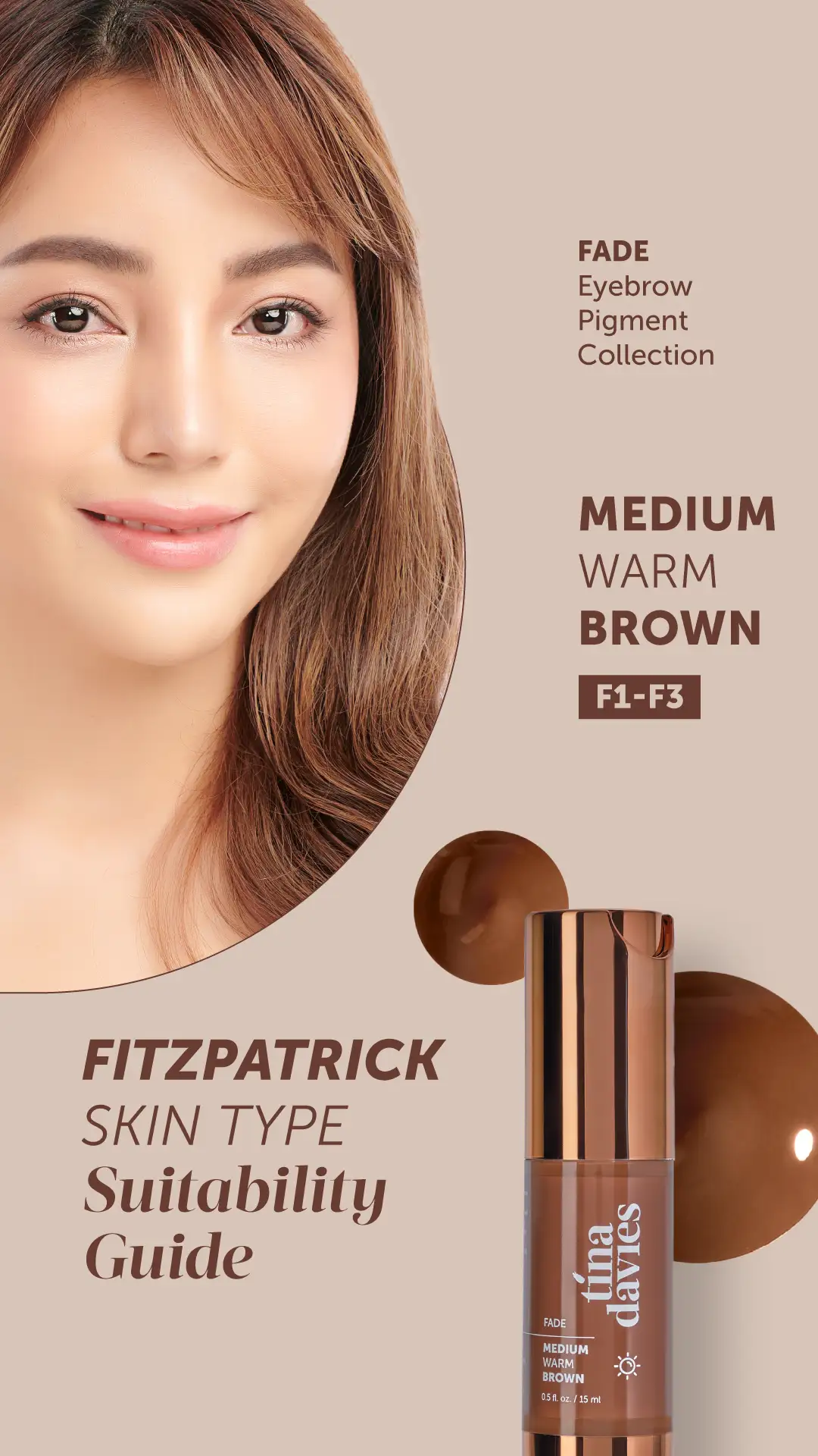 medium warm brown fitz suitability guide mini - PmuBox.bg - снимка Пигменти за вежди Fade Средно топло кафяво - Image 2