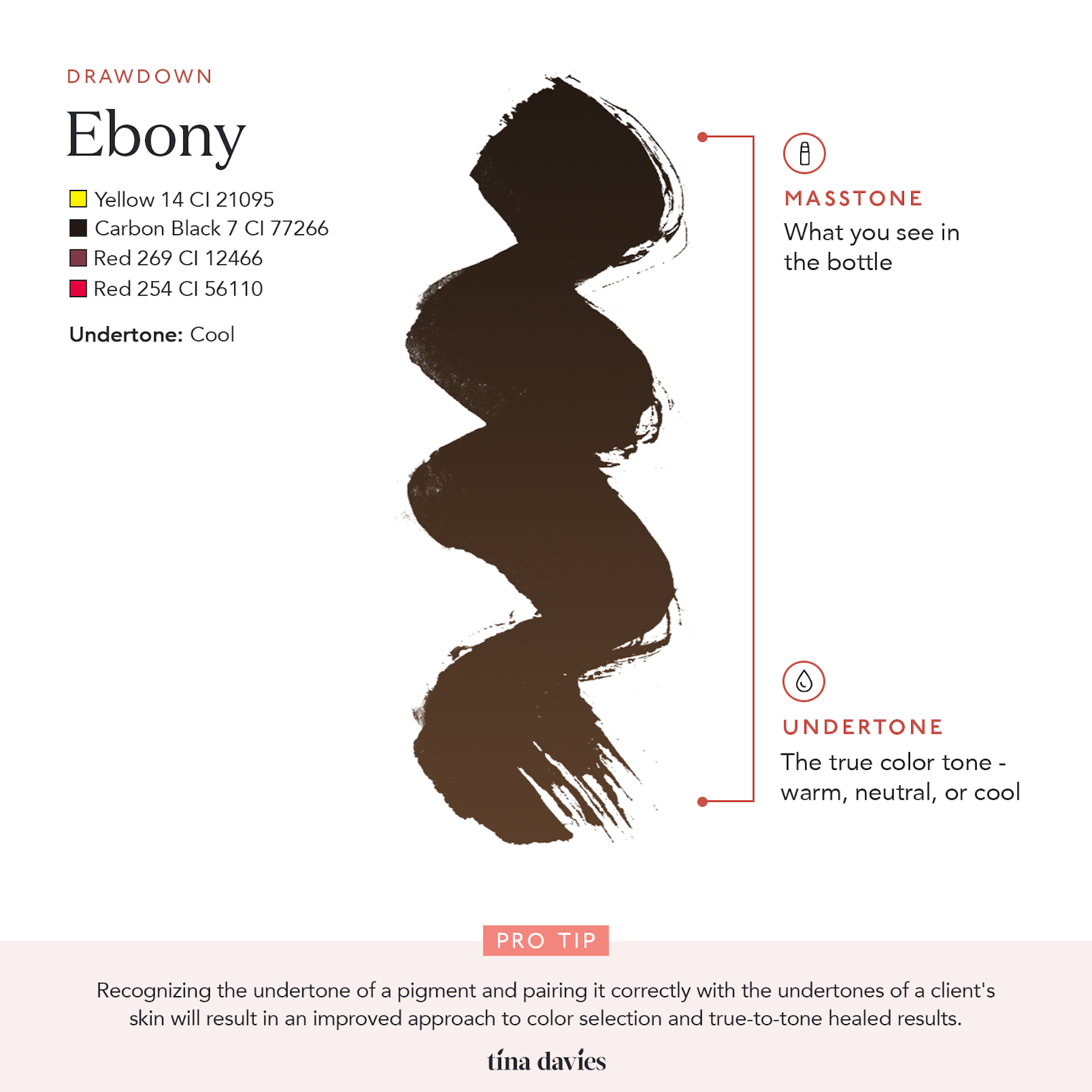 ebony drawdown - PmuBox.bg - снимка Пигменти за вежди №6 Ebony LUXE Tina Davies - Image 2