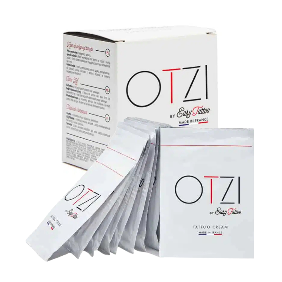 otzi tattoo cream sashet box 1 2 mini - PmuBox.bg - снимка Крем след перманентен грим – възстановяващ и хидратиращ (20 x 4 мл)